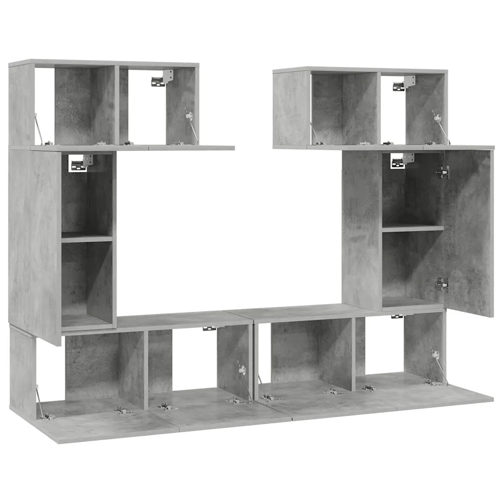 Set Mobili TV 6 pz Grigio Cemento in Truciolato  cod mxl 20808