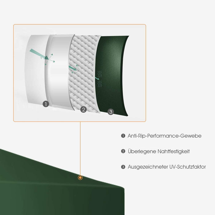 Copertura per Gazebo, Tetto Ricambio per Gazebo, Tetto del Padiglione 3x3 m (Verde)