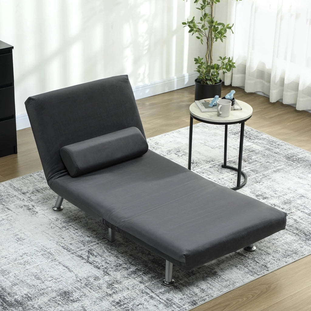 Letto Poltrona Klappbares Relaxsessel Regolabile ¨C zephmum ¨C 75x70x75 cm Grigio Scuro