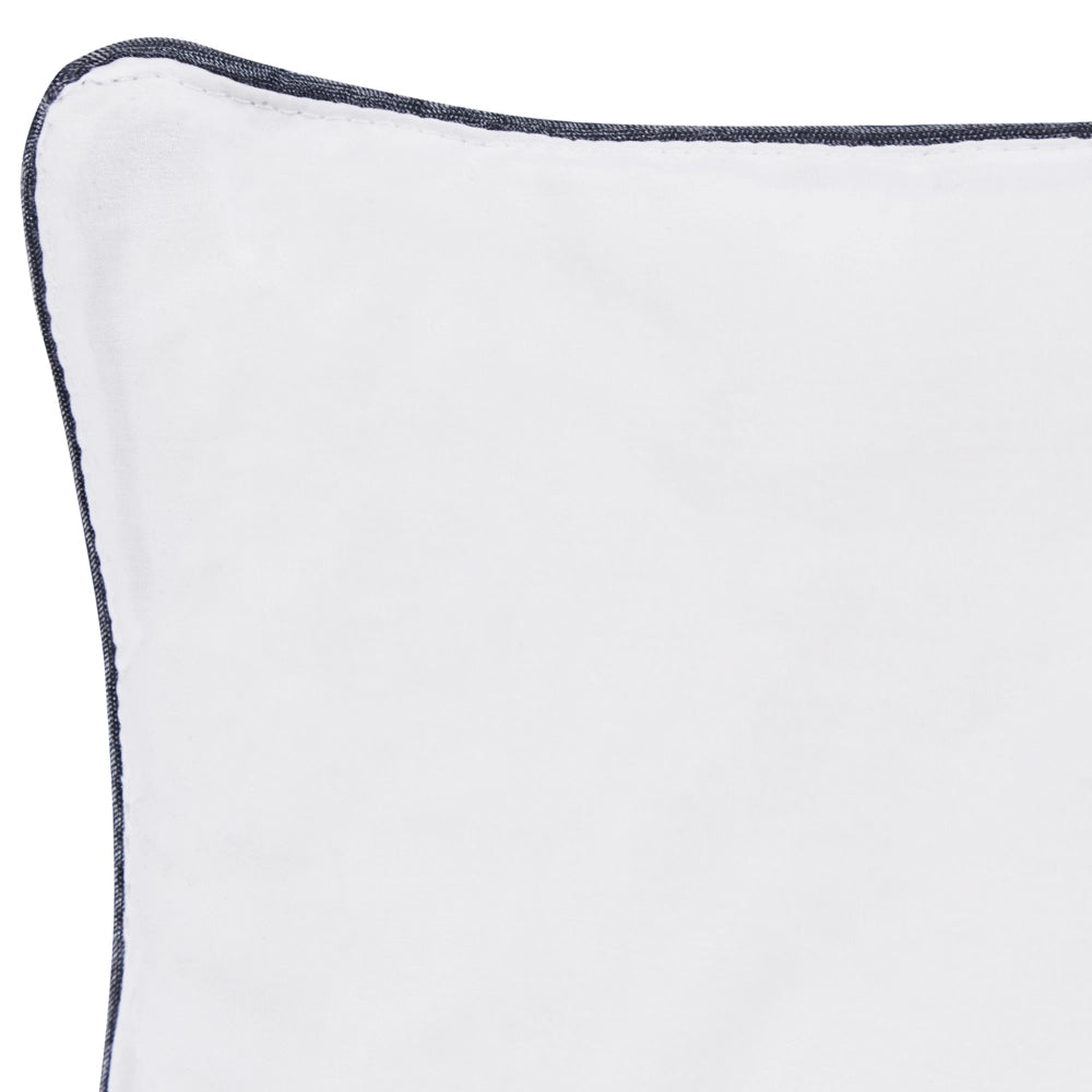 Set di 2 guanciali in cotone di Japara bianco imbottitura in microfibra di cotone 80 x 80 cm alto profilo design tradizionale