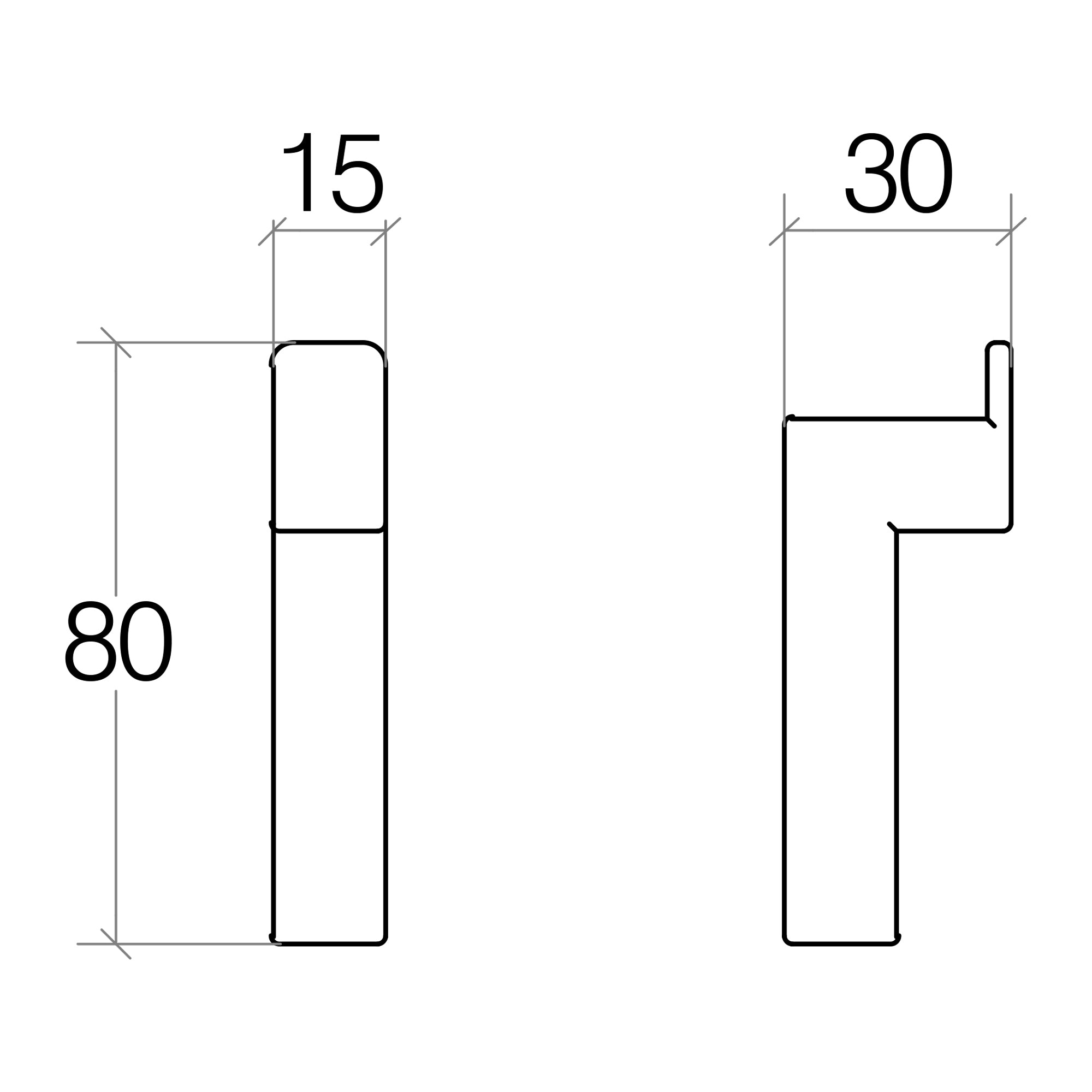 Lineabeta - Appendiabiti a L Grela in acciaio satinato