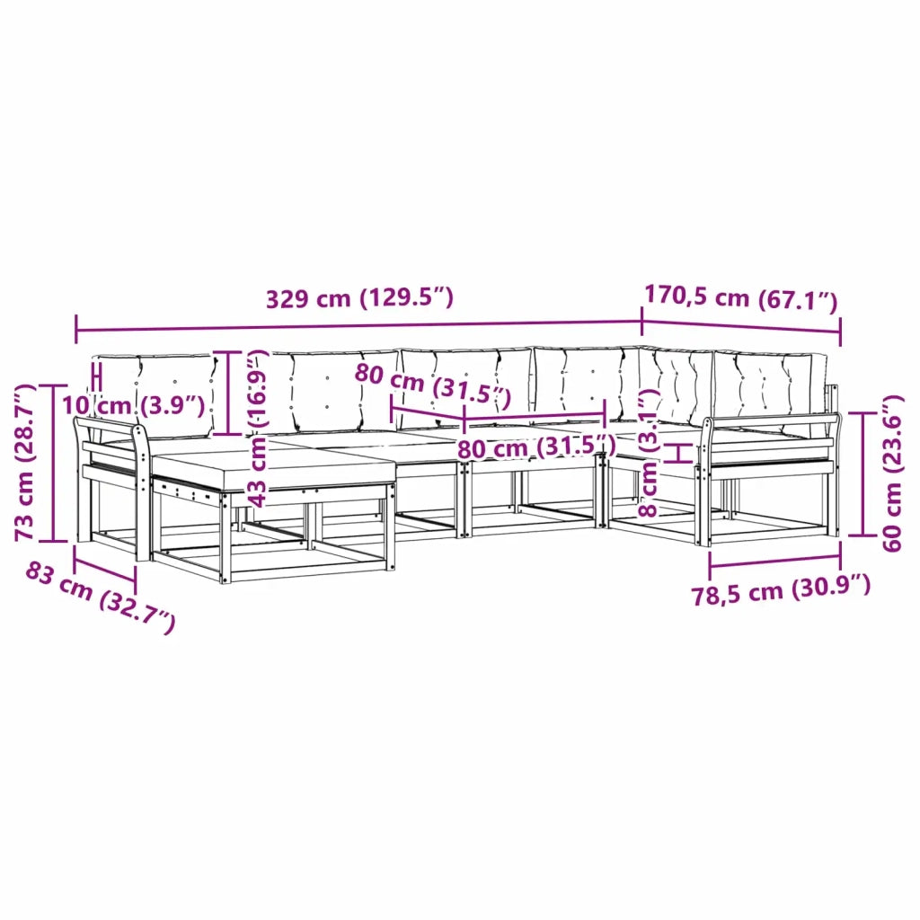 Set di divani da esterno 5 pz Bianco e Grigio Chiaro Poliestere 3386690