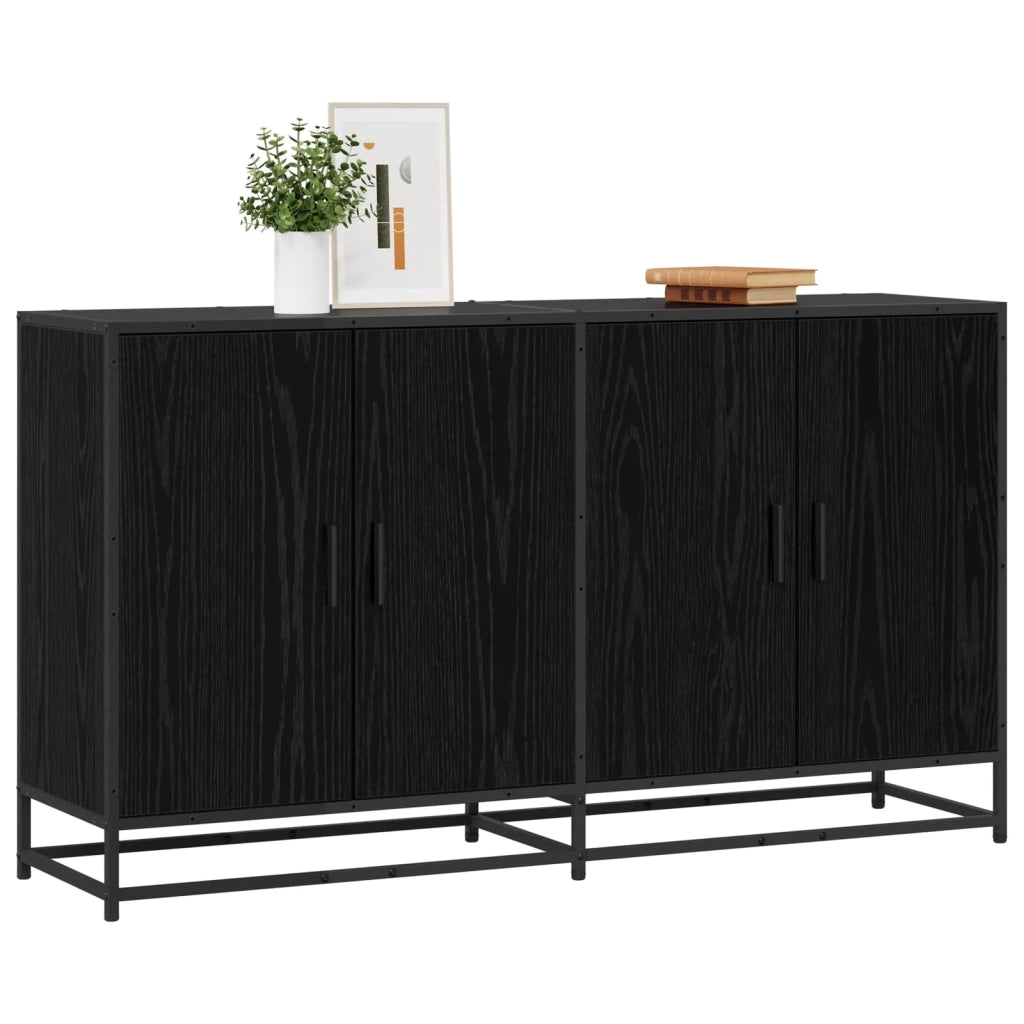 Credenza Rovere Nero 134 x 35 x 76 cm Legno ingegnerizzato 3446628