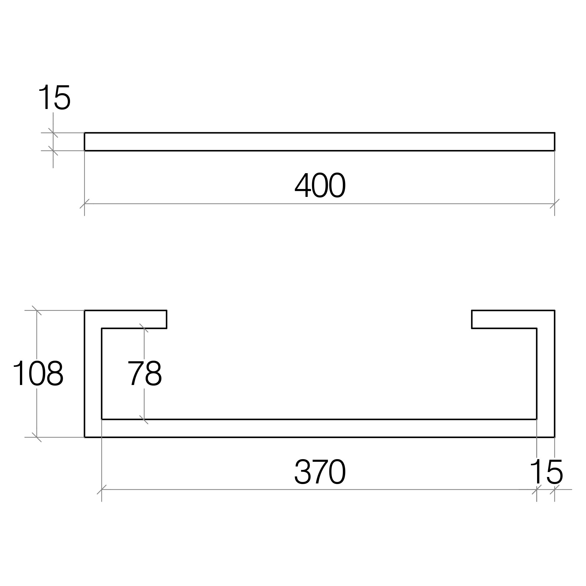 Lineabeta - Porta asciugamani Grela in acciaio satinato L.40 cm