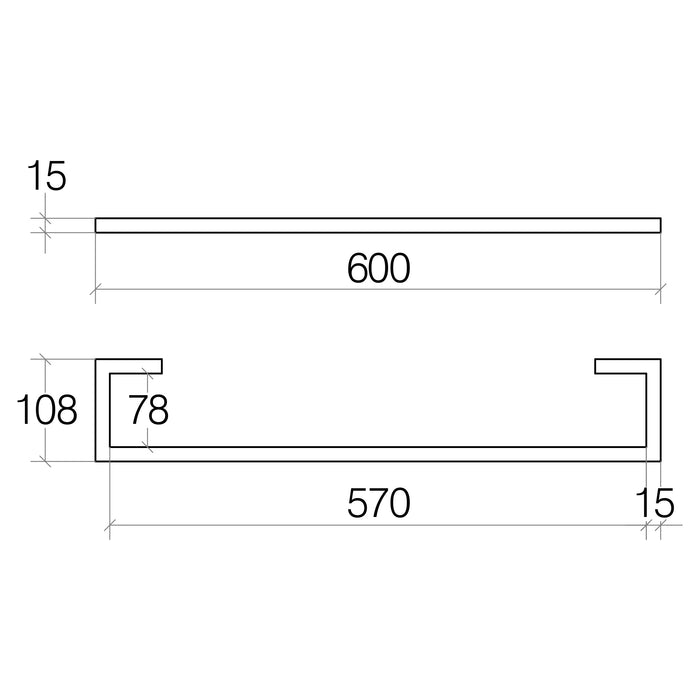 Lineabeta - Porta asciugamani Grela in acciaio nero opaco L.60 cm
