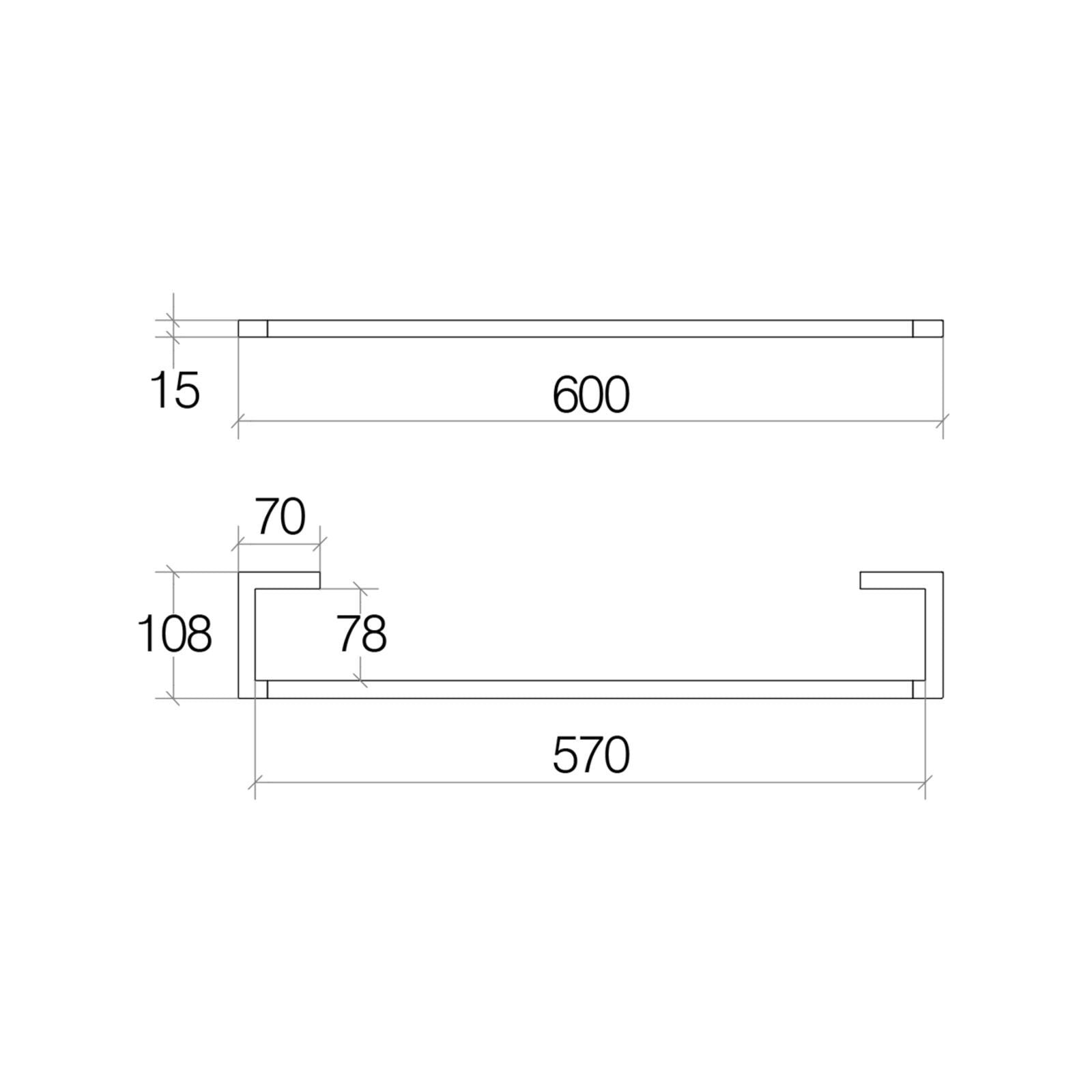Lineabeta - Porta asciugamani Grela in acciaio nickel nero L.60 cm