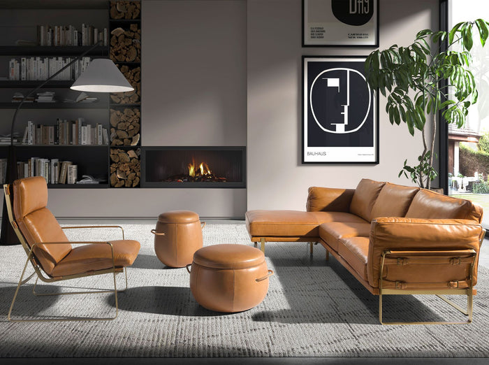 Poltrona in pelle di cammello