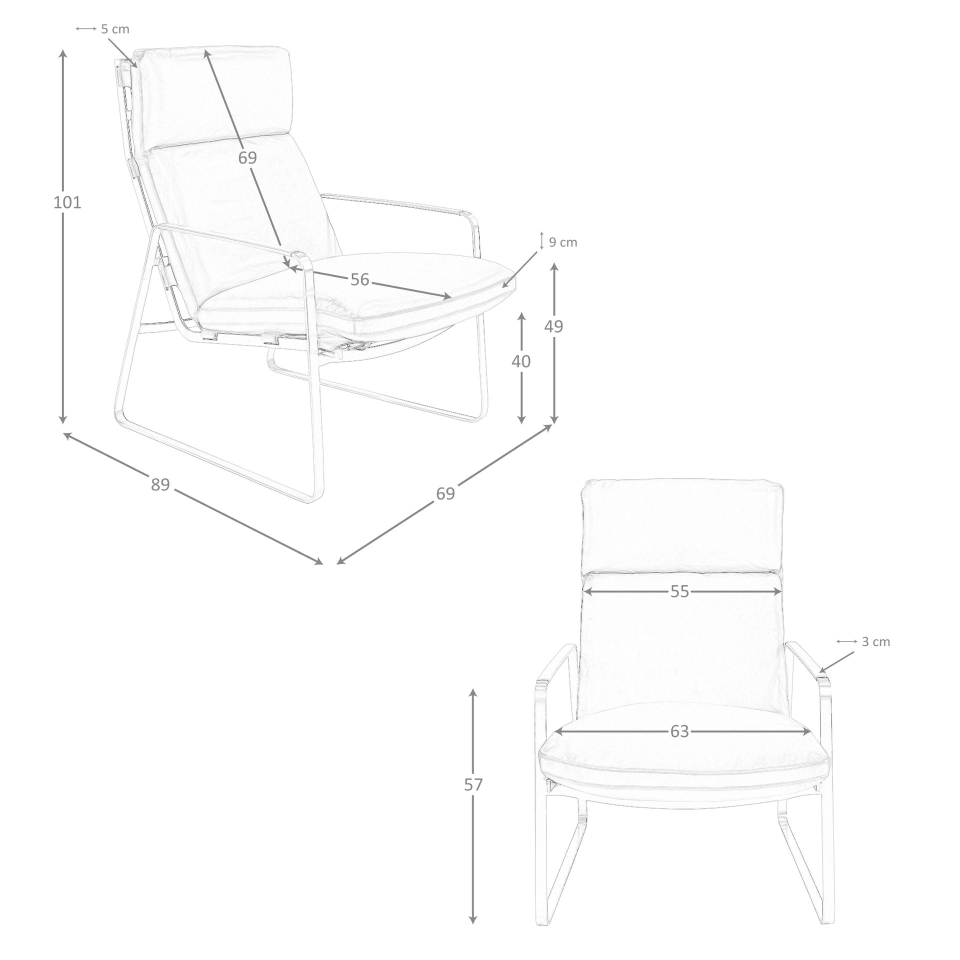 Poltrona in pelle di cammello