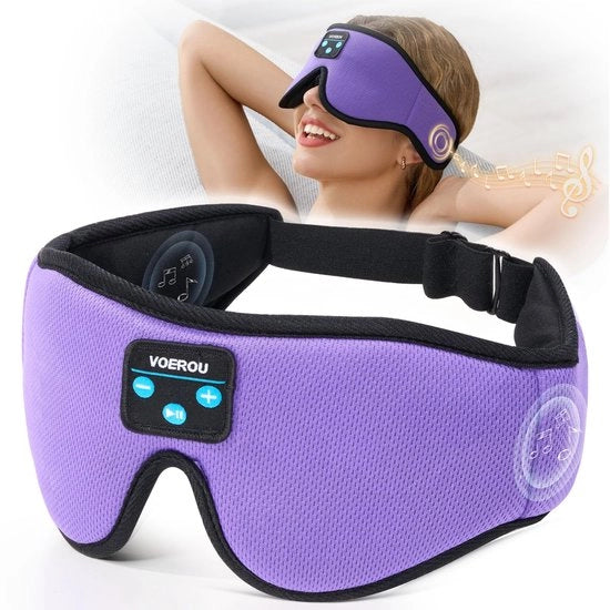 Slaaphoofdtelefoon Bluetooth 5.4 Oogmasker, Slaapmasker con Bluetooth-hoofdtelefoon Inalcanabile per sonni, Integrato con ultradunne altoparlanti stereofonici, Adatto per sonno, Gadget rinfrescante per sonni