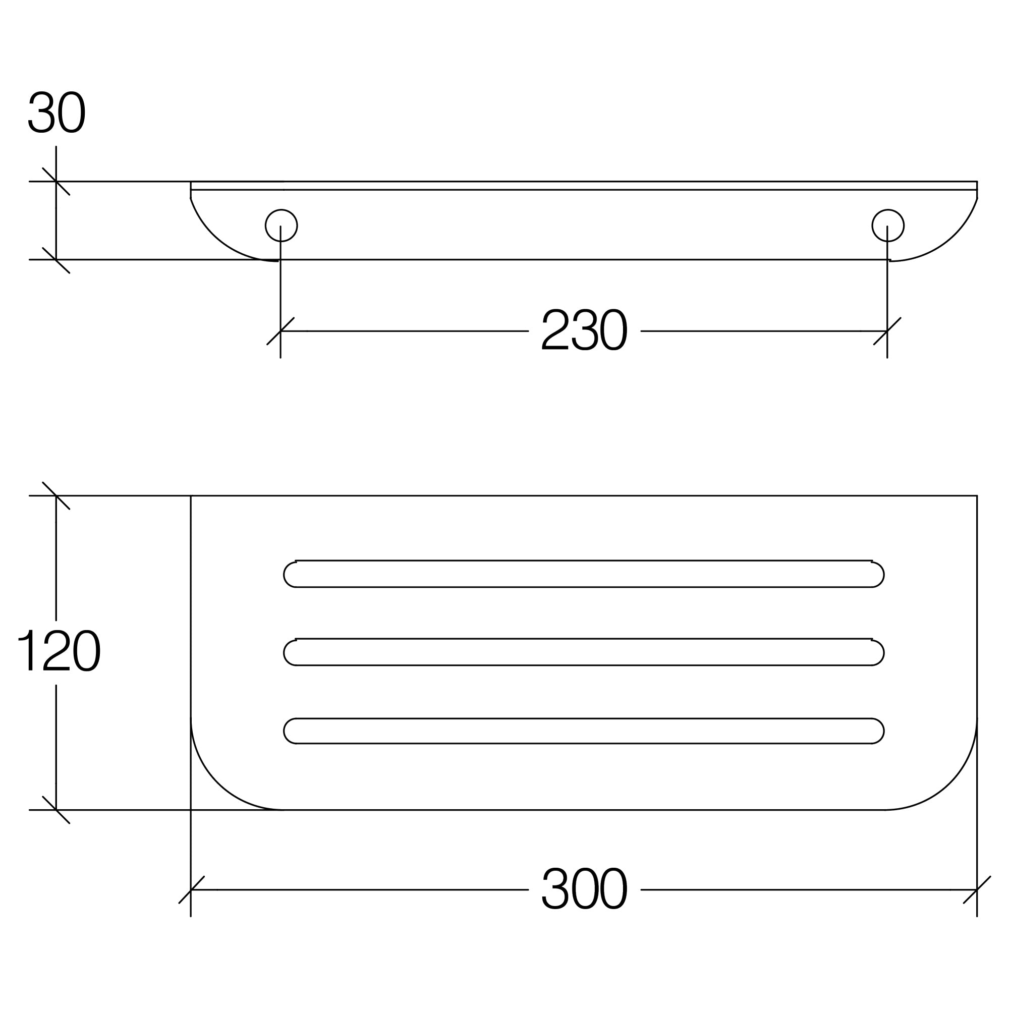 Lineabeta - Mensola doccia Roersa L.30 cm in acciaio spazzolato