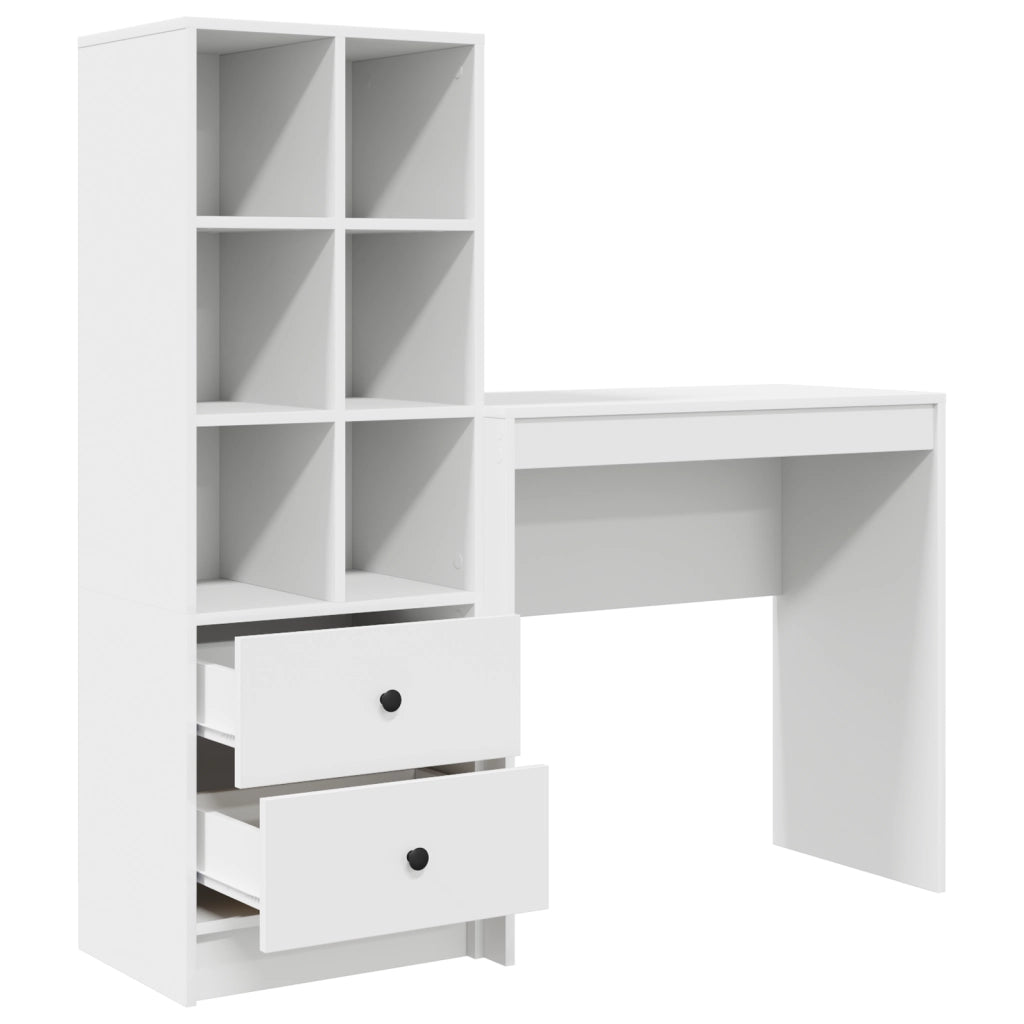 Scrivania con Storage Bianca Legno Ingegnerizzato