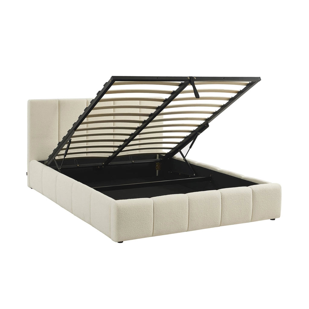 Struttura letto con contenitore e testiera 140cmx190cm, imbottita