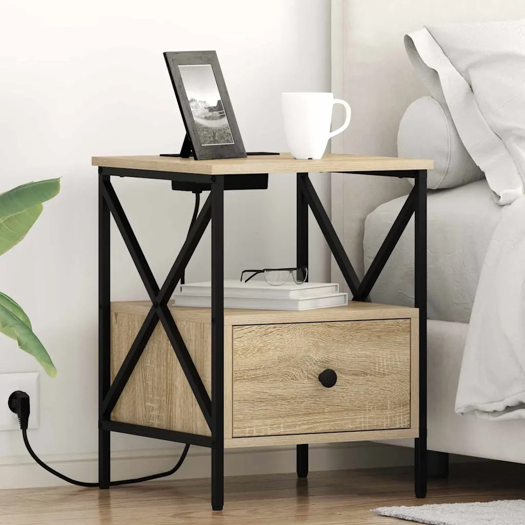 vidaXL Armadio da Notte con cassetto rovere sonoma 41.5 x 40.5 x 55 cm