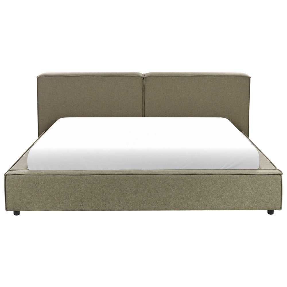 Letto matrimoniale in tessuto verde coliva on struttura a doghe 180 x 200 cm stile classico camera da letto
