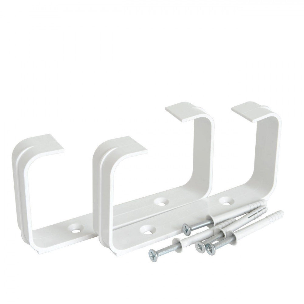 First 120x60mm staffe bianche fermatubo a muro blister con 2pz per tubi rettangolari aerazione cappa