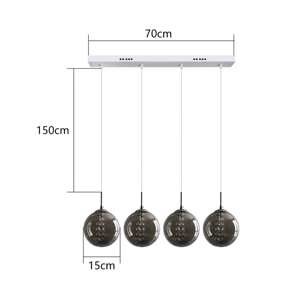 ZMH Lampada a sospensione a LED in vetro regolabile in altezza per illuminazione del soggiorno