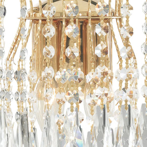 Applique Classica Waterfall Acciaio Oro Cristallo 2 Luci E14