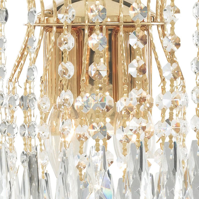 Applique Classica Waterfall Acciaio Oro Cristallo 2 Luci E14