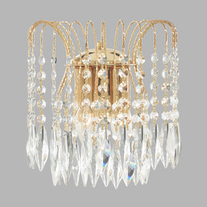 Applique Classica Waterfall Acciaio Oro Cristallo 2 Luci E14