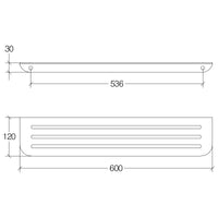 Lineabeta - Mensola doccia Roersa L.60 cm in acciaio spazzolato