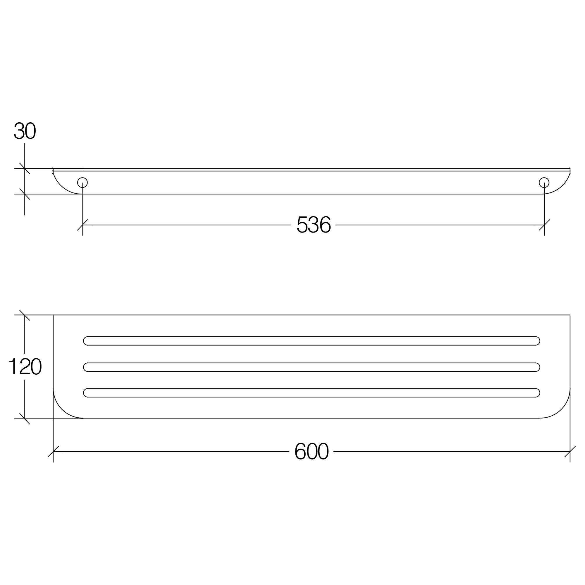 Lineabeta - Mensola doccia Roersa L.60 cm in acciaio spazzolato