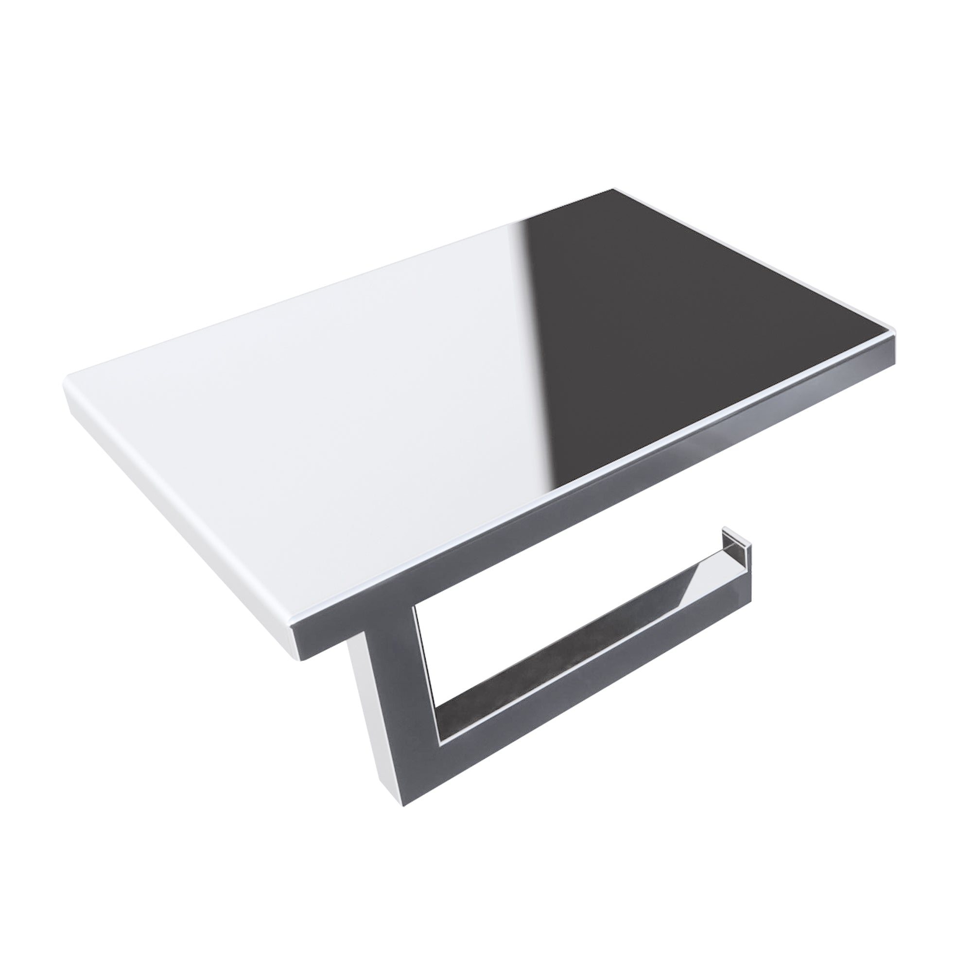 Lineabeta - Portarotolo con coperchio portacellulare Grela in acciao lucido