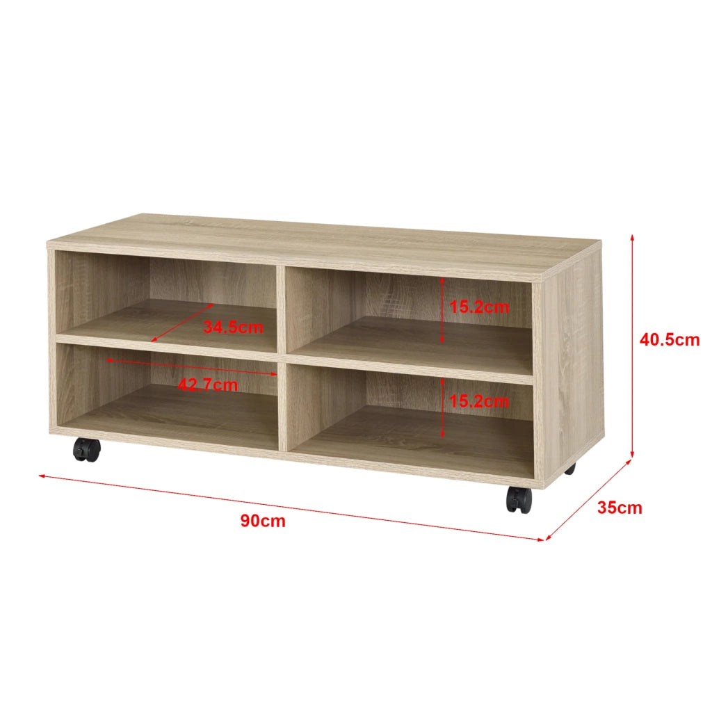 Mobile contenitore su rotelle 90 x 35 x 41 cm rovere sonoma 03_0006866