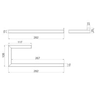 Lineabeta - Porta asciugamani da bidet Grela L.28 cm in acciaio nero opaco