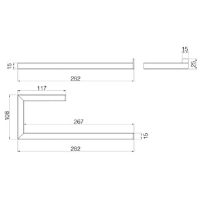 Lineabeta - Porta asciugamani da bidet Grela L.28 cm in acciaio nero opaco