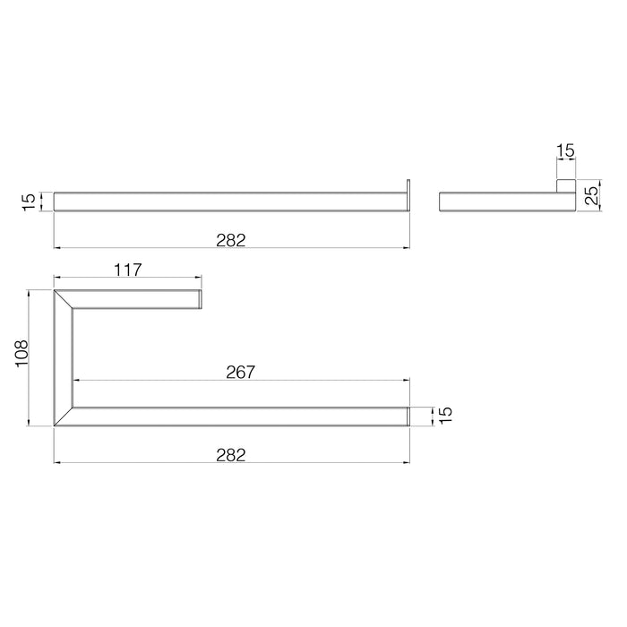 Lineabeta - Porta asciugamani da bidet Grela L.28 cm in acciaio nero opaco