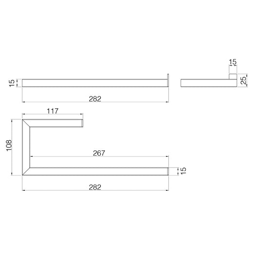 Lineabeta - Porta asciugamani da bidet Grela L.28 cm in acciaio spazzolato