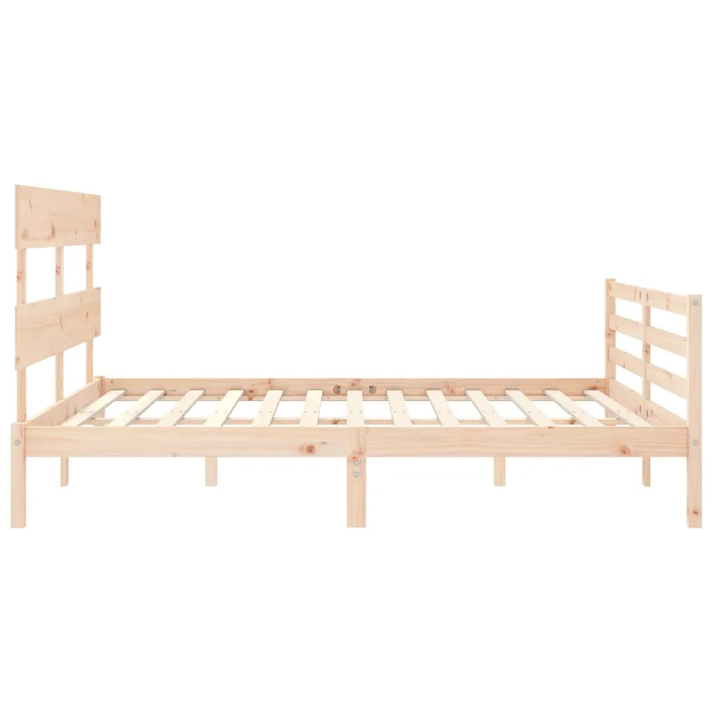 Giroletto con Testiera-Struttura Letto con testiera King Size in Legno Massello 825322