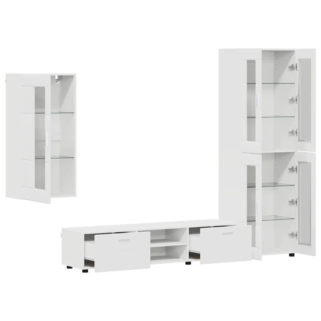 Set mobile TV con porta FLORIN 3 pcs Bianco Legno multistrato 3397944