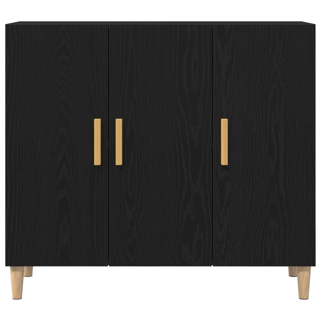Sideboard  Nero Rovere 90x34x80 cm in Legno Compresso