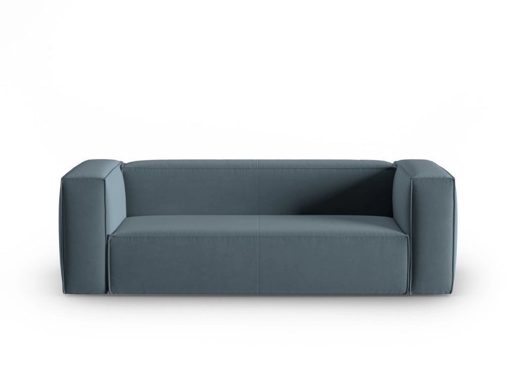 Cosmopolitan Design - Divano "Mackay" 3 posti in velluto blu pastello 