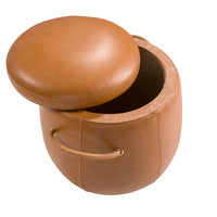 Pouf in pelle di cammello