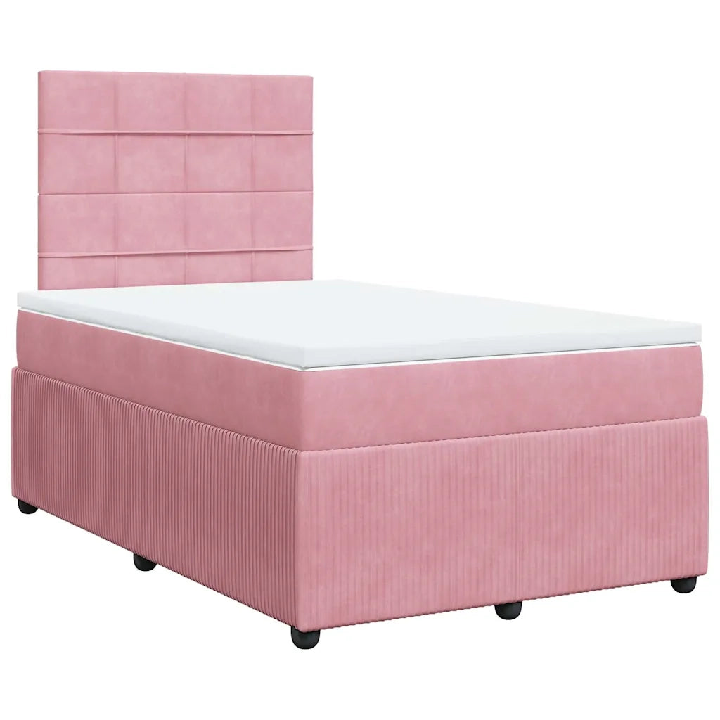 Giroletto a Molle con Materasso Rosa 120x200 cm in Velluto 3292315