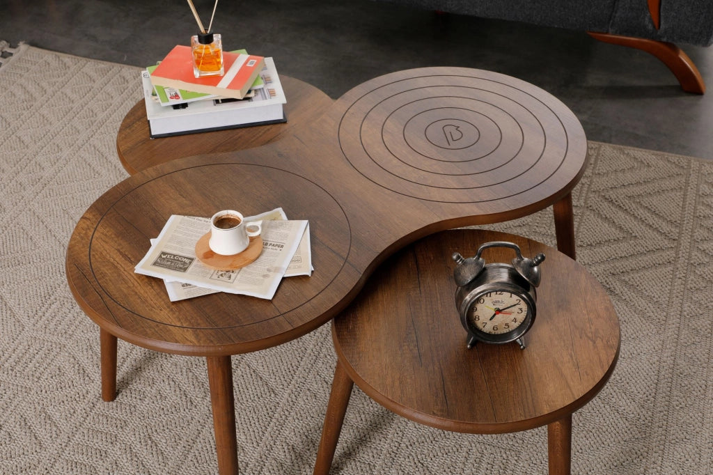 Set di tavolini in legno "Marlo" 100 x 50 x 45 cm - Noce