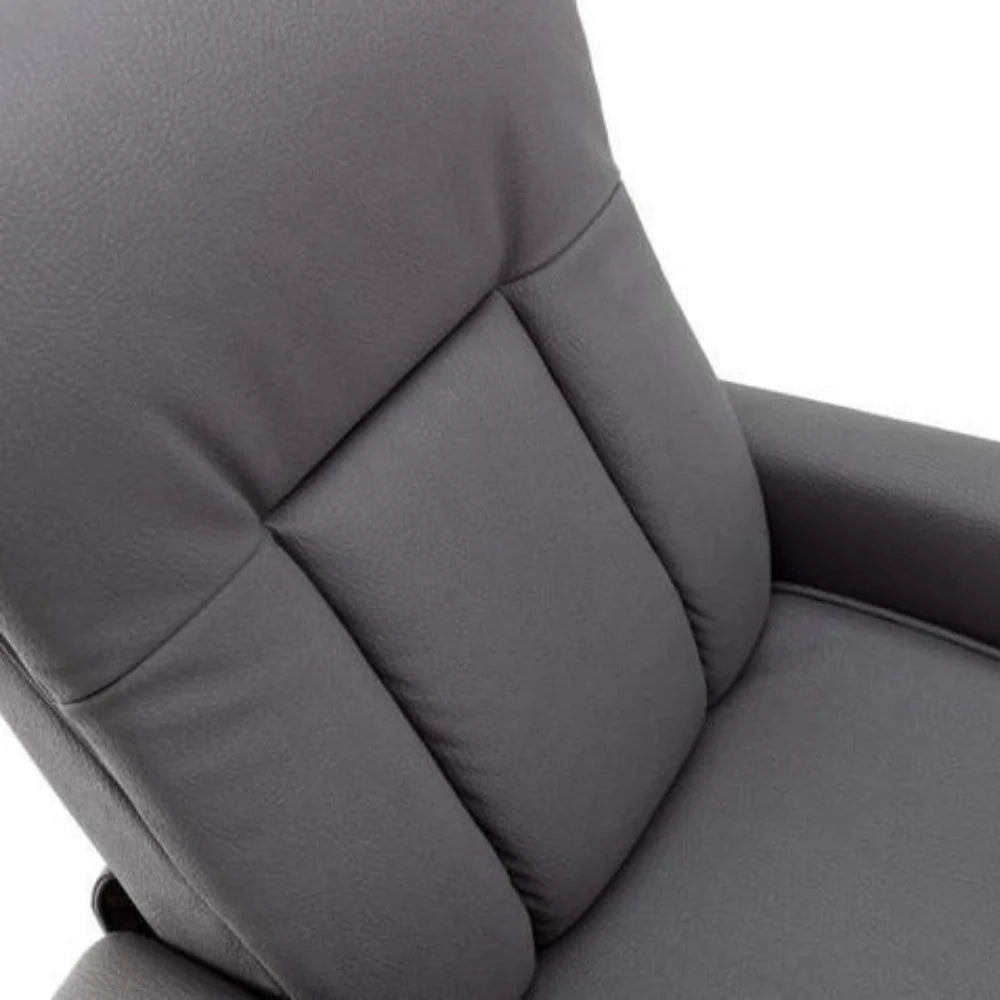 Poltrona reclinabile relax manuale con poggiapiedi Recline in similpelle antracite | Duzzle