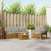 Set divani con cuscino 6 pcs Grigio Naturale e Chiaro