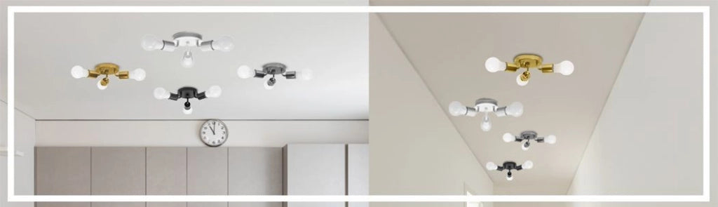 Lampada Da Soffitto Triplo Plafoniere Metallico Gold APP704-3C