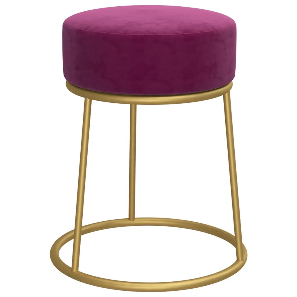 vidaXL Sgabello Rotondo Viola in Velluto