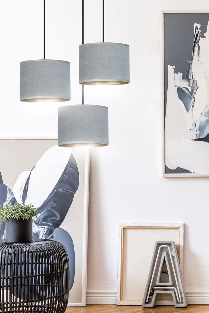 Lampadario Emibig Hilde 3 3xE27 premium grigio nero oro