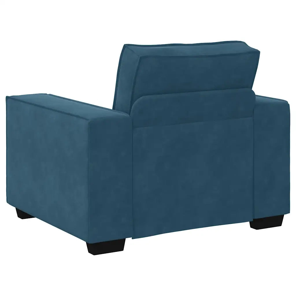 Divano | Divano da soggiorno | Sofa Sedia Blu 100x78x84 cm Velluto