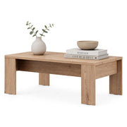 Bertona, Tavolino da Salotto Forma Rettangolare, 120x67x43h cm Marrone Rovere Nodi