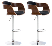 Set 2 sgabelli cucina Kingston in tessuto Noce/nero