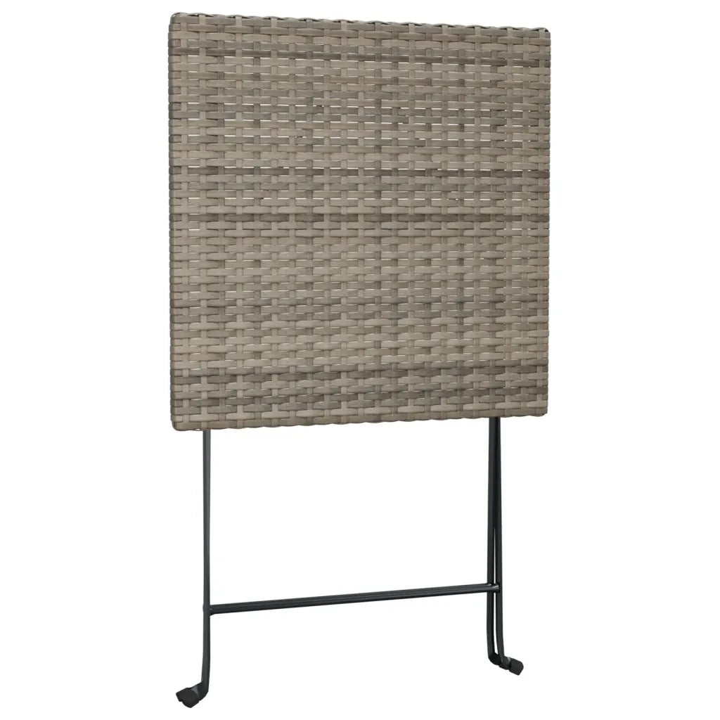 Set Pieghevole da Bistr¨° 3 pz | Set Salotto da Giardino Grigio in Polyrattan