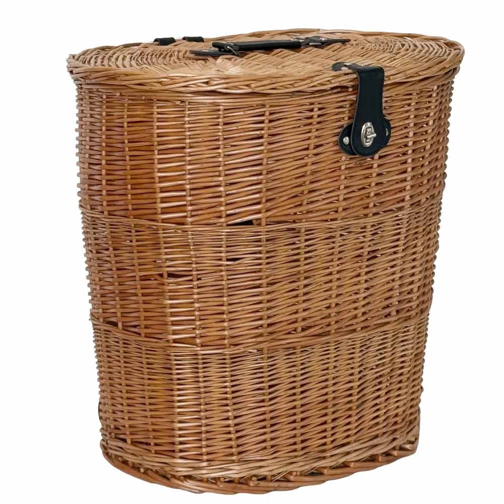 Cesto Gerla in Vimini con Coperchio e Tracolle a spalla  42 cm x 30 cm h 40