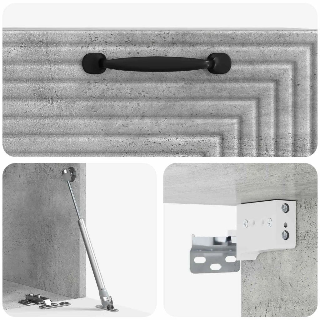 Mobile Porta TV da Muro Grigio Cemento 59,5 x 31 x 30 cm