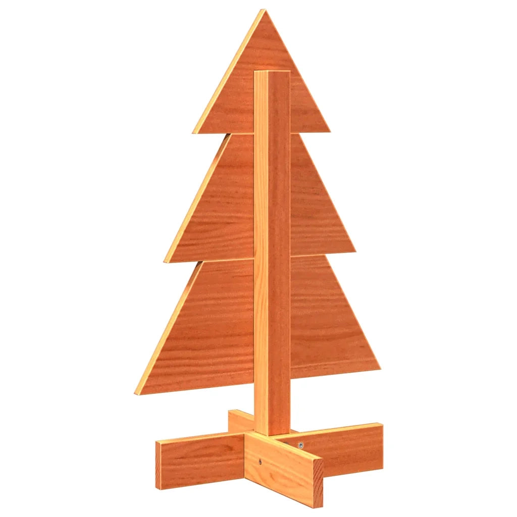 Albero di Natale Marrone Cera 60 cm in Legno Massello di Pino 858182